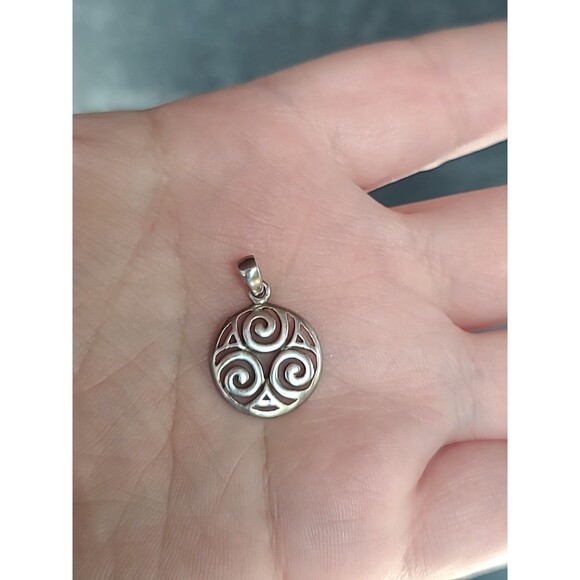 Peter Stone 925 Celtic Triple Spiral Pendant Vintage - Picture 2 of 10